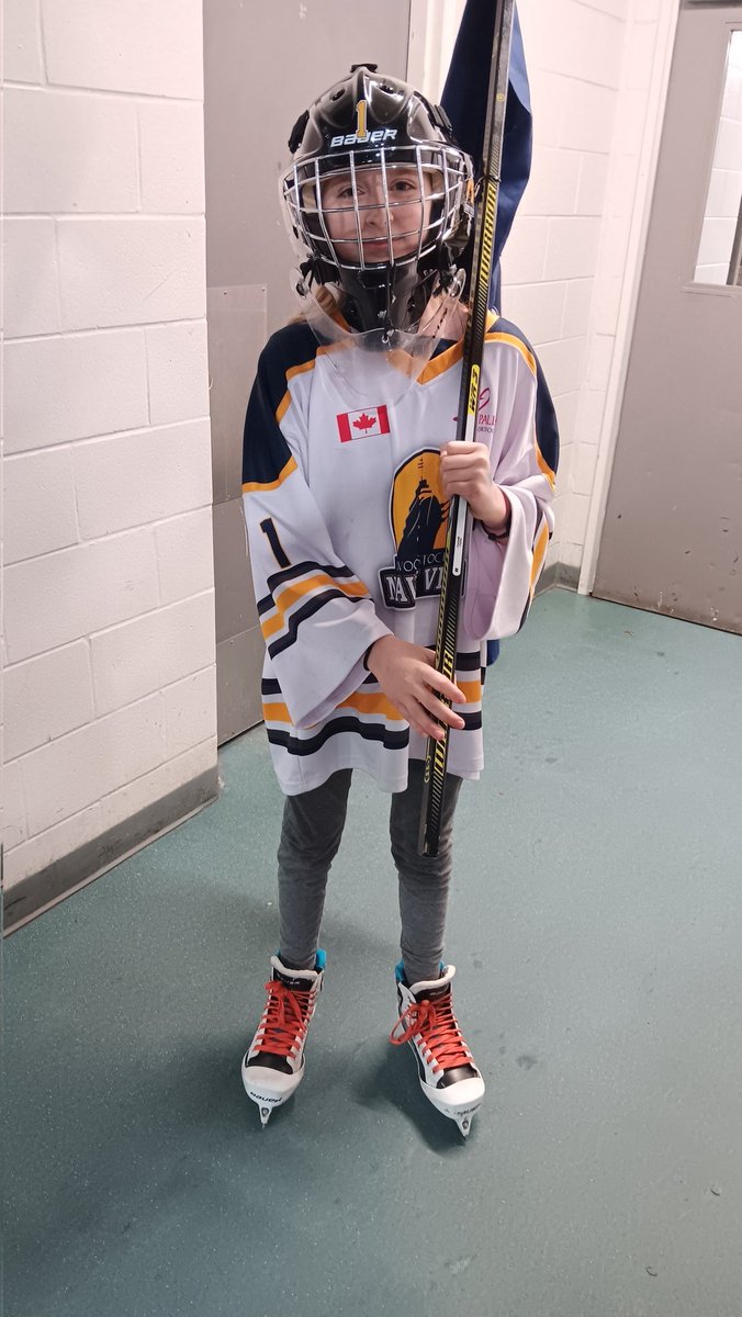 NoelASterne's tweet photo. During the Navy Vets playoffs run; Nikki did a handful of Chuck a Puck nights. This one, she was a flag bearer https://t.co/YzGGHDxM0O