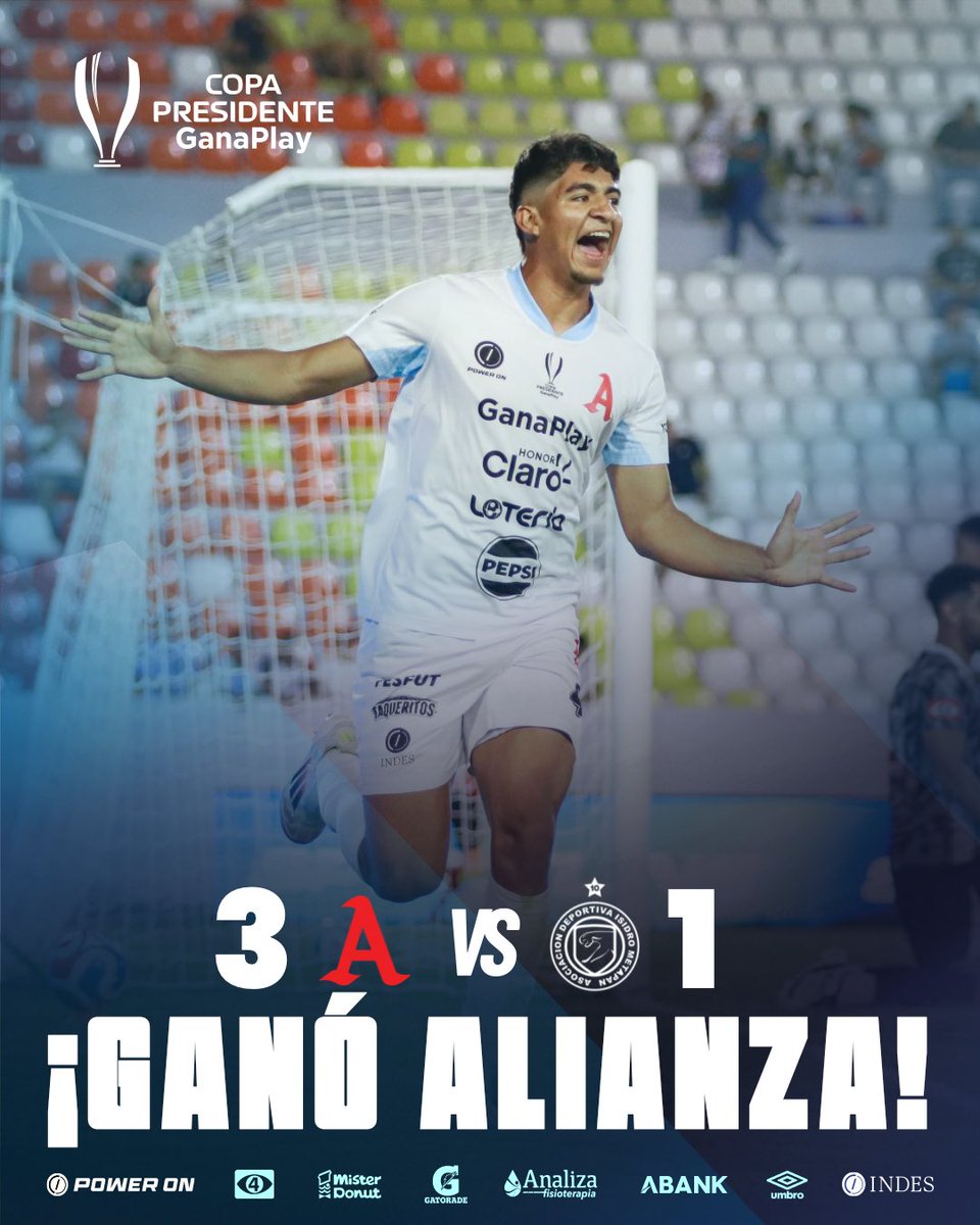🏁| ¡𝗙𝗜𝗡𝗔𝗟 𝗗𝗘𝗟 𝗣𝗔𝗥𝗧𝗜𝗗𝗢! 🔚
GRAN TRIUNFO EN EL PARTIDO DE IDA DE LOS OCTAVOS DE FINAL. 

#CopaPresidente #AlianzaFC 🅰️