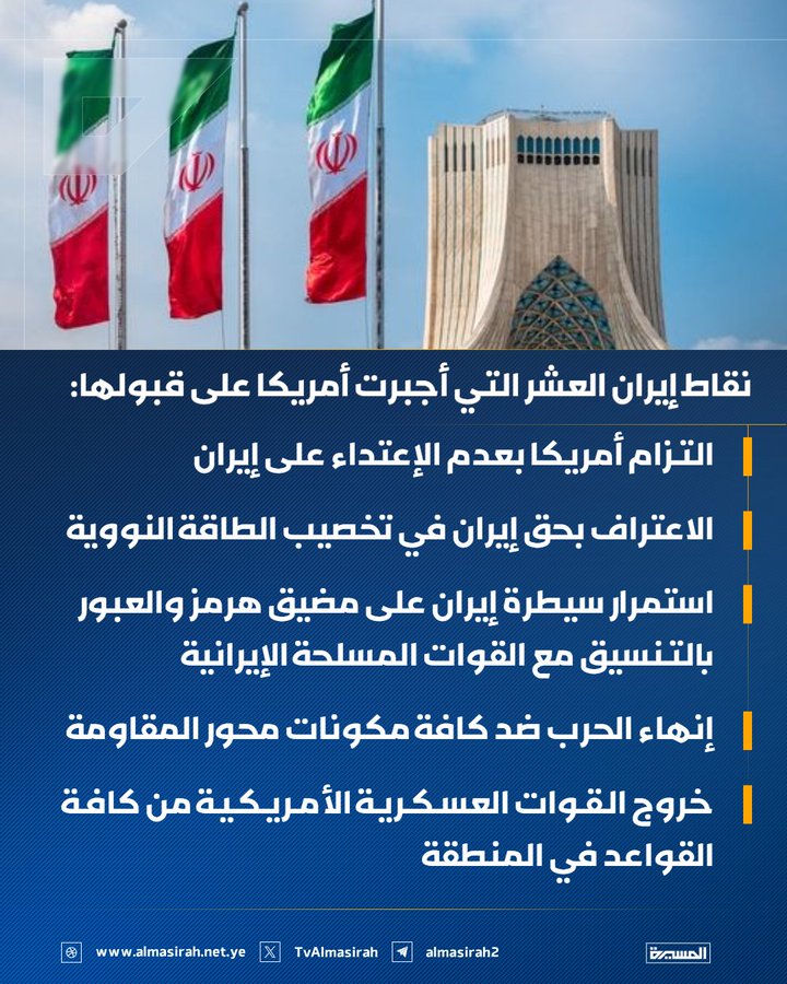 WATHIQBIALLAH's tweet photo. كانوا يريدون كسر إيران… فإذا بهم ينتهون إلى الاعتراف بقوتها، والتعامل مع شروطها.
انتصرت إيران اليوم، وارتفعت إرادتها فوق القصف والتهديد، ثم مضت تفرض شروطها على العدو، وتكسر هيبته، وتعيد رسم ميزان القوة في لحظةٍ فارقة من التاريخ البشري.
#Israël 
#ايران 
#امريكا 
#اليمن https://t.co/8DFURGQ6iE