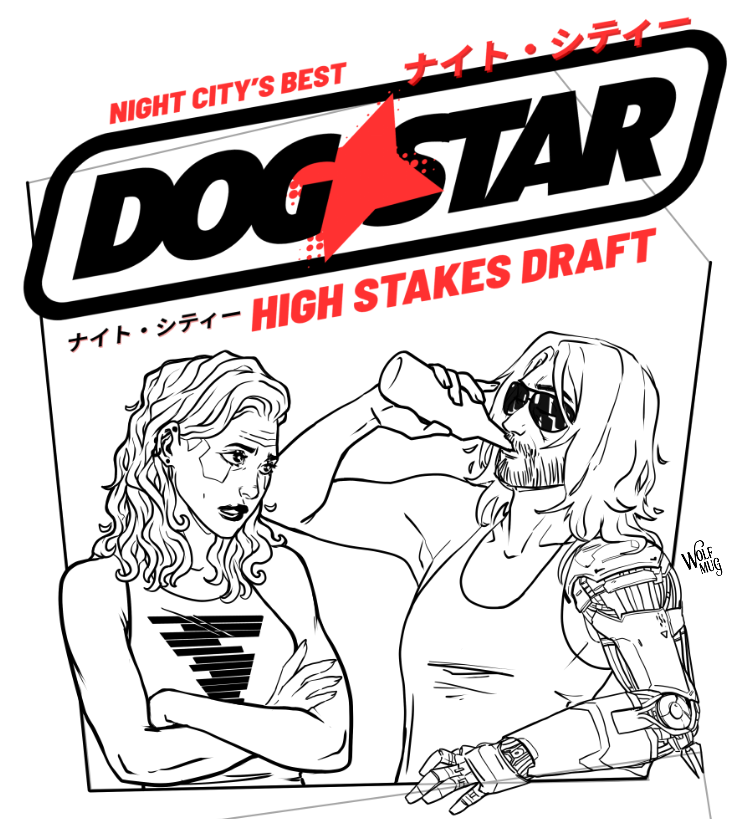 WolfMug7's tweet photo. After all the other cyberpunk foodie stuff, the idea for Johnny finally came to me. Why not have a "Dogstar" Draft for Johnny to be into....and V to really hate lol. Can't wait to finish it!
#cyberpunk2077 #cyberpunkart #cyberpunk   #artistsontwitter #Dogstar #wip #digitalart https://t.co/68oL2LMBLX