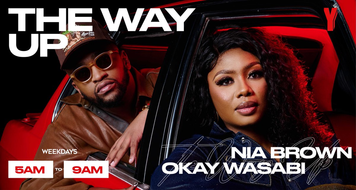 Yfm's tweet image. No midweek slump in the #YWorld, just straight vibes on #TheWayUp with @NiaBrownLive &amp;amp; @Okay_Wasabi from 5AM–9AM.