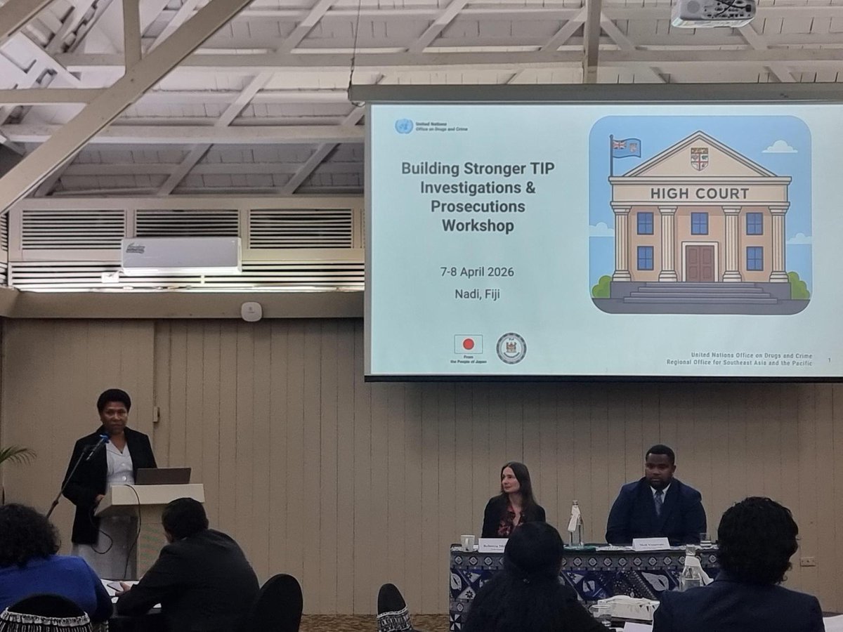 UNODC_SEAP's tweet photo. Today at our Fiji 🇫���� workshop, police &amp; immigration are engaging directly with prosecutors to understand evidentiary requirements and what’s admissible in court - key to building stronger cases against trafficking in persons. https://t.co/OY9rXIeYBP