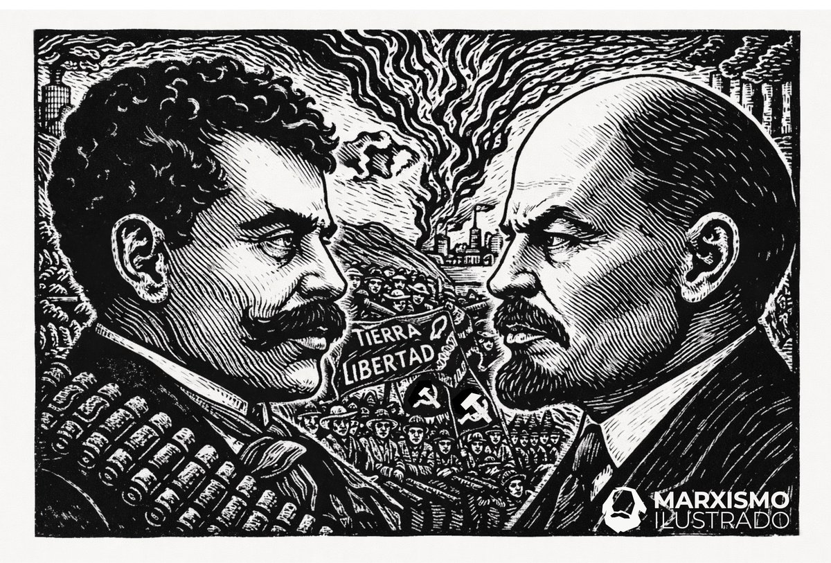 ¿Zapata tuvo alguna influencia sobre Lenin? 🤔

1) Fueron contemporáneos 📅
2) Dirigentes revolucionarios ✊
3) Precisamente, el lema "Pan, paz y tierra" tiene alguna influencia del lema "Tierra y Libertad" 💬

Me puse a investigar por ocio y curiosidad...

¿Abro hilo?
🧵 (1/?)