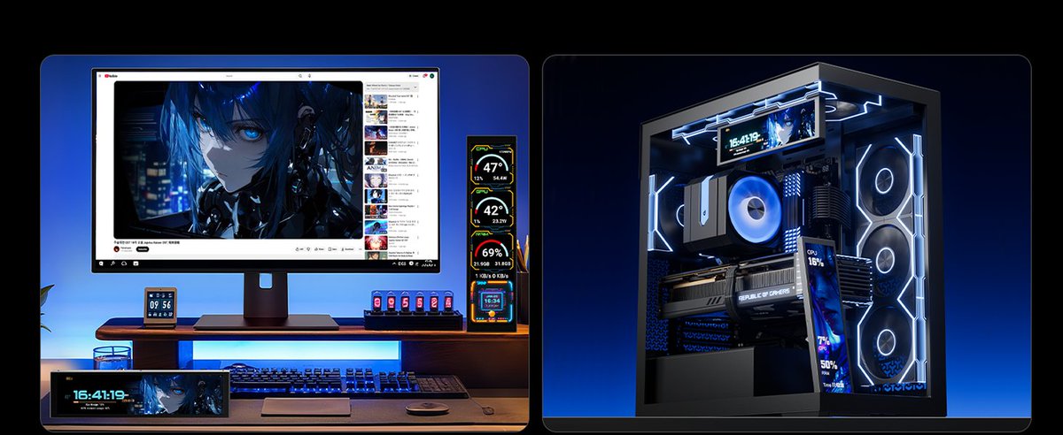upHereglobal's tweet photo. ✨ upHere D92K 9.2 インチセカンダリディスプレイ🖥️
CPU/GPU/FPS/ 温度リアルタイム表示、1920×462 高精細。
カスタムテーマ、縦横切替、デュアル USB 接続で HDMI 不要。
スリムアルミ、ワンクリック設定、低負荷。ゲーマー・クリエイターに最適!
#upHereD92K #PCMonitor #GamingSetup #Tech https://t.co/Dxyy1tfczh