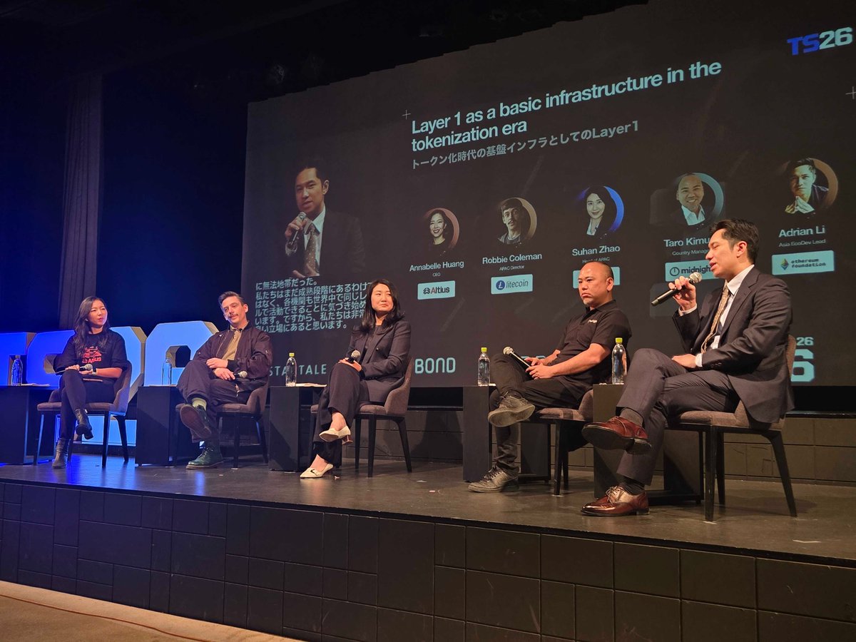 BitcoinNews's tweet photo. Ethereum. Aptos. Litecoin. Midnight.

Tokenization needs rails.
These are the people building them.

Layer 1 heavyweights on stage at #TEAMZ debating who carries the future. ⚡️

@adrianmcli @AptosLabs @robertfcoleman @MidnightNtwrk @_annabellehuang #Ethereum https://t.co/3Nz1L2ZYsh