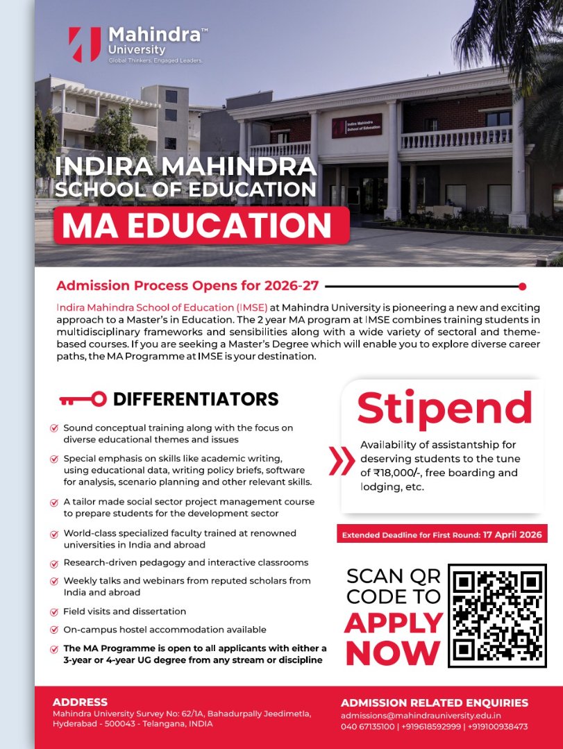Indira Mahindra School of Education @ MU tweet media