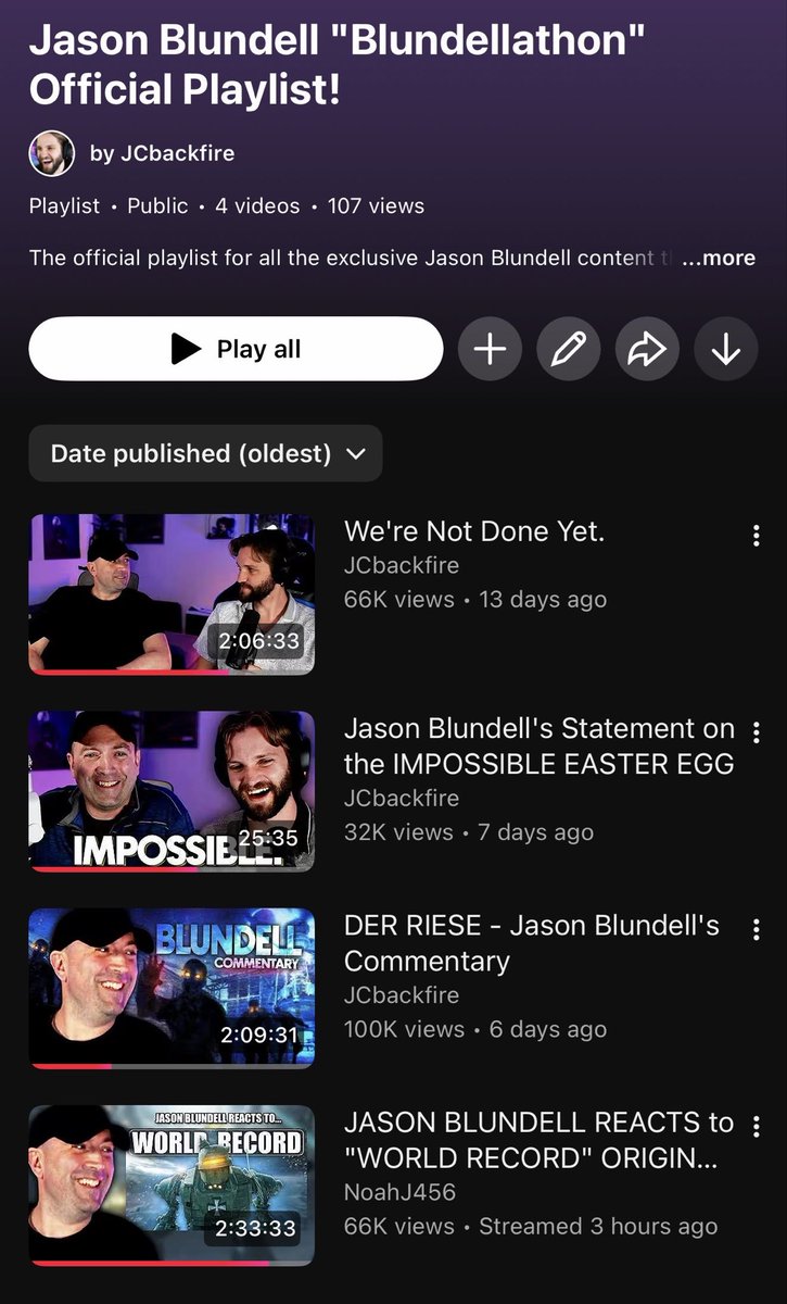 JCbackfire's tweet photo. Hey y’all, as of today there’s now an official playlist for all the Jason content/streams as the marathon continues!! 🫡🔥

Hope to make things easy to find for you!

▶️ https://t.co/pXy7EFlOkB https://t.co/RUvAEjZrdN