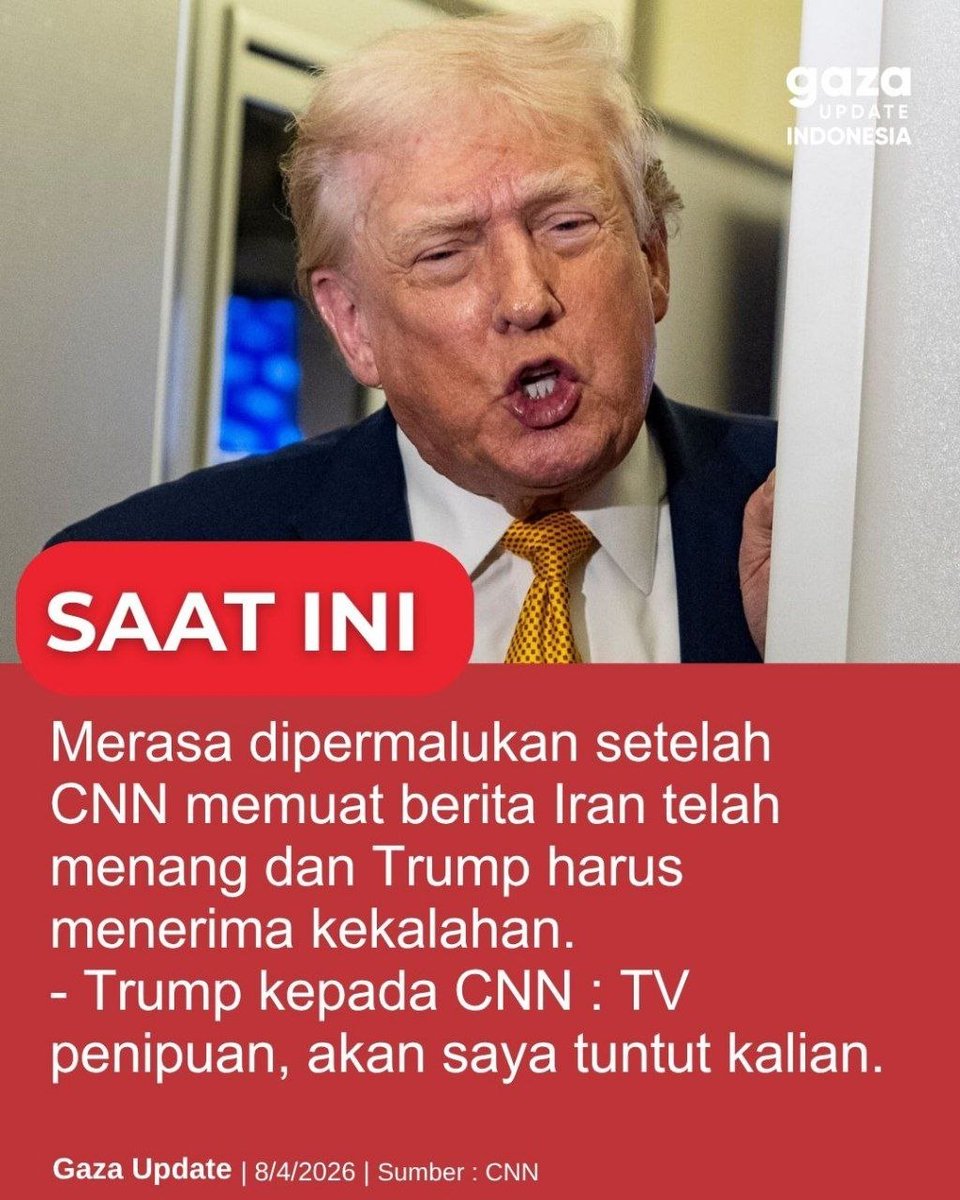 akuntwiter968's tweet photo. ASU alami Kekalahan Telak &amp; Memalukan.

Trump Setuju gencatan senjata &amp; menerima 10 syarat yg diajukan Iran, diantaranya;
Stop serang Iran &amp; poros perlawanan, Tarik pasukan ASU, Cabut Embargo thd Iran, Selat Hormuz dlm penguasaan Iran, Membayar Kompensasi Perang ke Iran dst 👇 https://t.co/KZjzqK9UTl