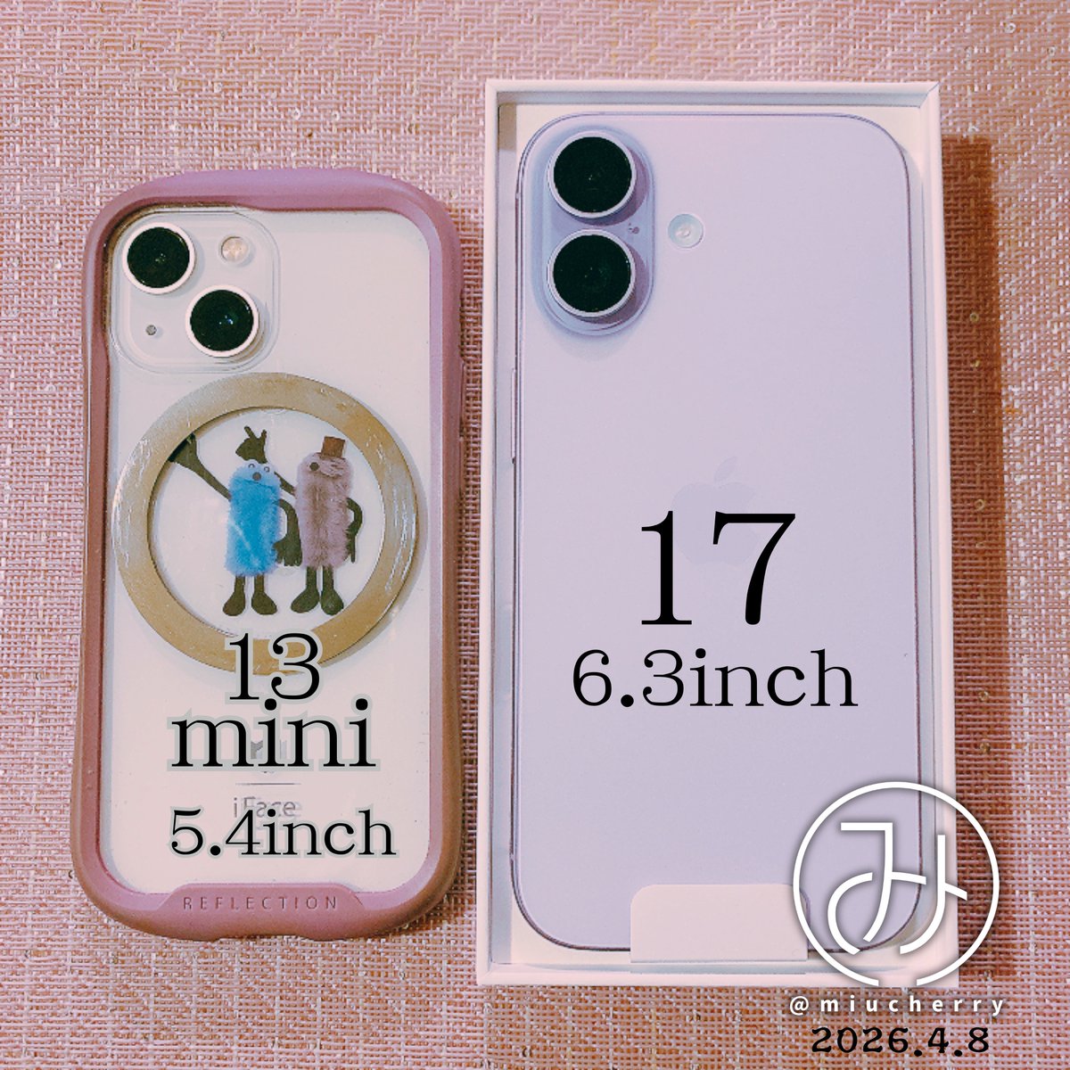 miucherry's tweet photo. 5年ぶりの最新機種
#iPhone13mini
#iPhone17 https://t.co/4PFF6jsiCC
