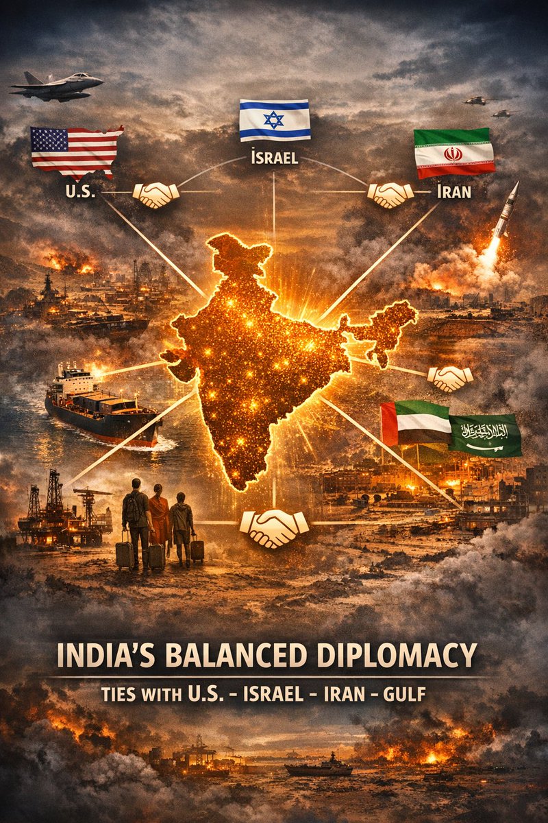 India’s Strategic Neutrality in the US–Israel–Iran Conflict

India didn’t sit on the fence — it played the long game.

In a region on the brink, New Delhi chose calculated balance over emotional alignment. 🇮🇳

1️⃣ National Interest First — Always

India’s response wasn’t about