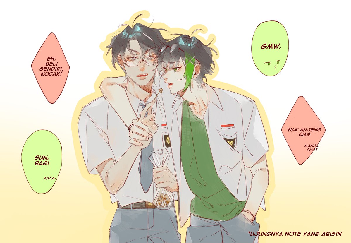 monozer0o0x's tweet image. Cilor mau cilor?

#NoteSun high school au (lg)