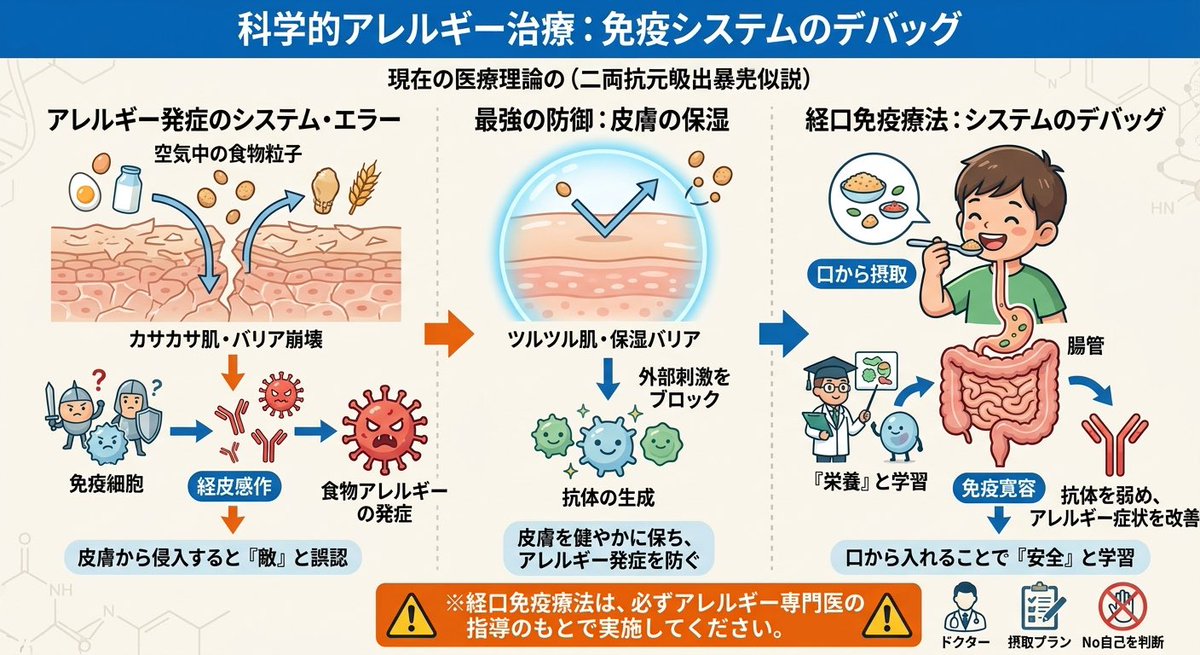 【保存用】食物アレルギー&花粉症体験談🤧💉-「二重抗原曝露仮説(経皮感作と経口免疫寛容)」に基づく- 💡実体験をふまえて簡潔に纏めましたので ...