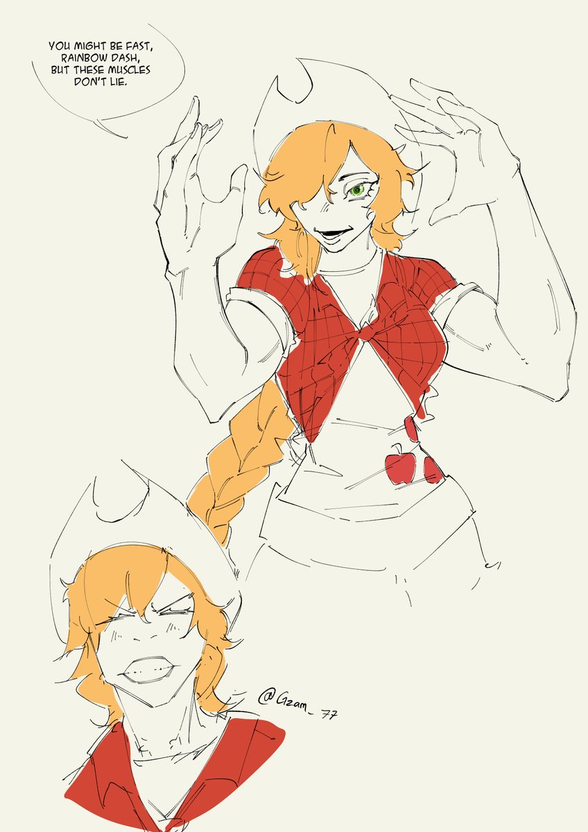 I love how they keep gassing Applejack's strenght lol
#mlp