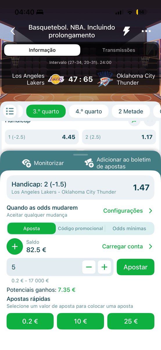 GreenSniper__'s tweet photo. @NBAdabad Isto não é dado??? 3 quarto Thunder a ganhar por 2? https://t.co/SjVeoRFVnc