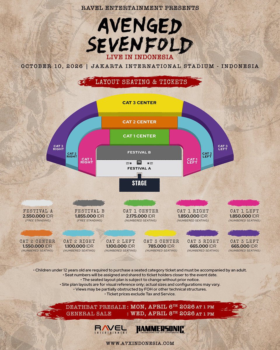Open jasa joki war tiket Avenged Sevenfold in Jakarta
- pake data tiket sendiri
- bisa req pake akun tikom sendiri
- bayar ke VA tikom sendiri (trf fee terpisah)
- fee diakhir setelah payment (bisa nego fee)

tag wts wtb a7x indonesia cat 1 2 3 center right left festival a b