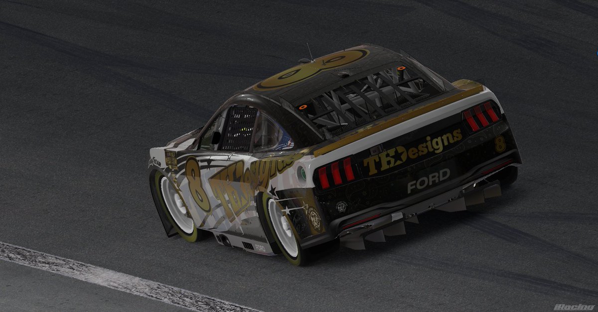 THDesigns2's tweet photo. "Black Gold" For PRSL Race 2 of Round of 8 : Las Vegas
Tomorrow Night @ 9pm Est on CORE RACING NETWORK via YouTube
#iracing #THDesigns #THD #nascar #esports #paintschemes #liveries #racing #onlineracing . https://t.co/ChchVJKAgC