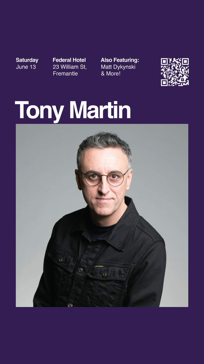 OasisComedyClub's tweet photo. @mrtonymartin’s coming back to Perth (and Freo for the first time ever) in June!

Maylands 🎫 https://t.co/jEtlno3hyd

Freo 🎫 https://t.co/v96MNcBtW9

Oasis 🎫 https://t.co/zmCrcwNOQ8 https://t.co/hSnkicyhcX