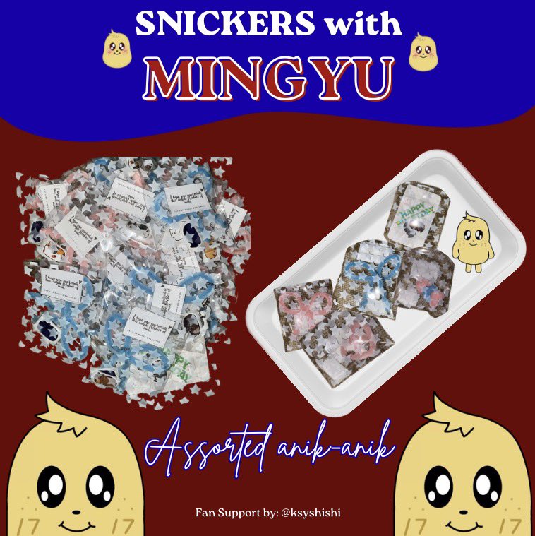 ksyshishi's tweet photo. #SNICKERSwithMINGYU in MANILA
— fan support by @ksyshishi

~ mbfm
~ like &amp; rt 
~ 1:1 only (limited qty)
~ open for online trades &amp; onsite trades
~ exact loc &amp; time tba

See you on 11th, Mingyu and Caratdeul!🩷💙
#SEVENTEEN #MINGYU https://t.co/Uq9CUVJCkO