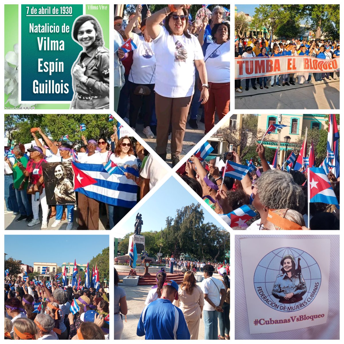 ivis_isaac's tweet photo. Una representación de féminas capitalinas se reunieron en el parque Mariana Grajales para condenar el cerco genocida a #Cuba

El acto de la mujeres cubanas contra el bloqueo en homenaje al aniversario 96 del natalicio de Vilma Espín.

#TumbaElBloqueo #CubaVencerá https://t.co/IXdmwdfM70