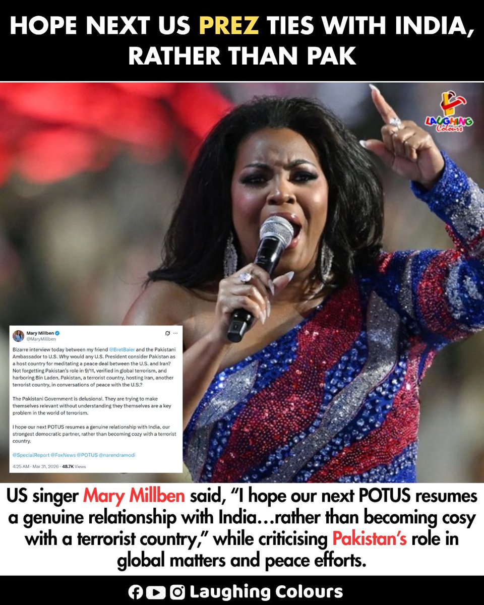 US singer Mary Millben voices strong support for India , urging the US leadership to rebuild a genuine partnership with the world’s largest democracy rather than favoring Pakistan, often criticized over terrorism concerns.
#IndiaUSRelations #MaryMillben #Geopolitics #IndiaFirst