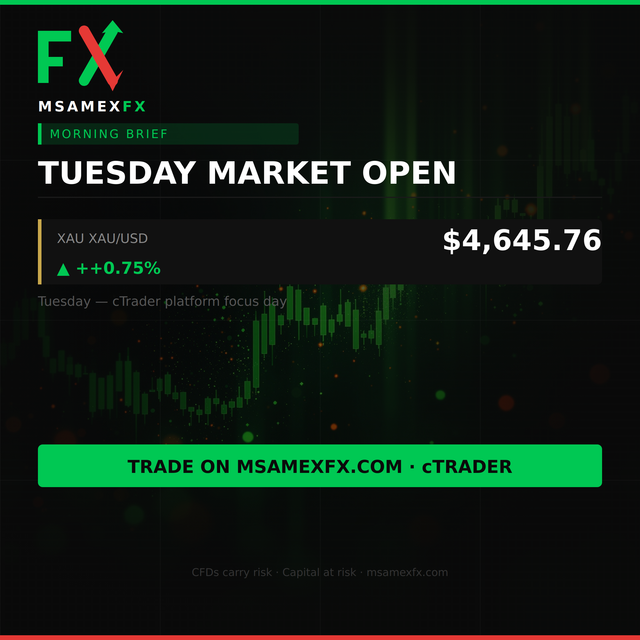 msamexfx's tweet photo. Good morning ☀️

Markets steady. Gold holding. Oil flat. BTC pushing.

Today: Why cTrader beats MT4 for serious execution.

https://t.co/r8titNlirR

#Forex #cTrader #mSamexFx https://t.co/B0lFsQKeuR