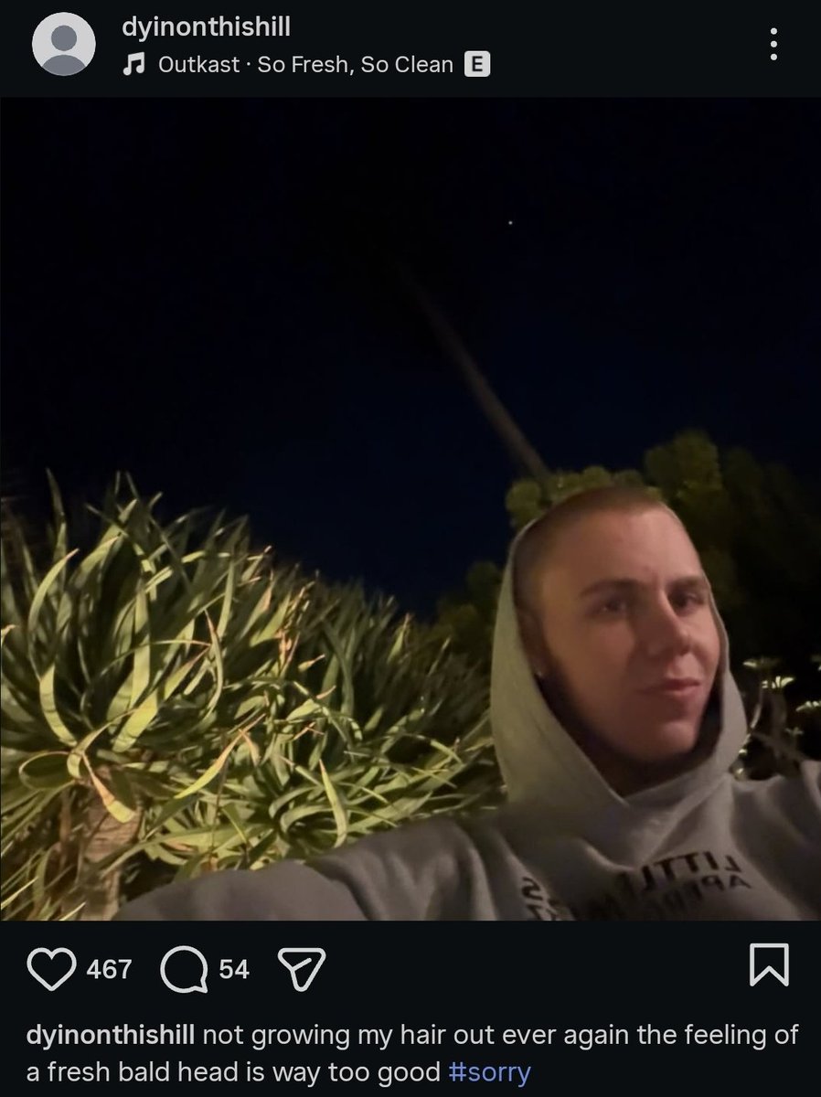 tklaroidata's tweet image. "not growing my hair out ever again the feeling of a fresh bald is way too good #sorry" 

LAROI via dyinonthishill 🖤