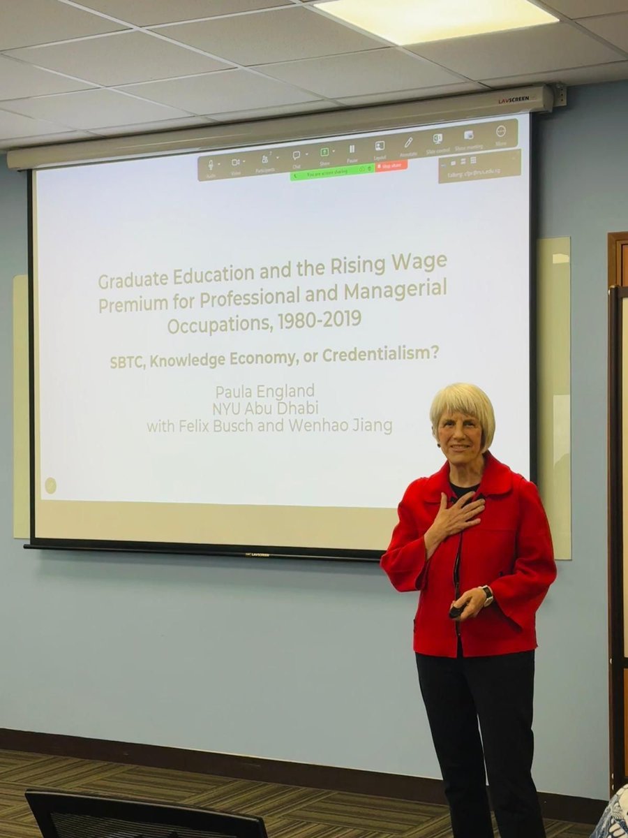 nuscfpr's tweet photo. We thank Prof. Paula England for an insightful seminar on the growing role of graduate education in shaping wage inequality. This marks our last CFPR Lunchtime Seminar for the semester, we’re grateful for the engaging discussions and look forward to returning next semester. https://t.co/qbiwW2h5D4