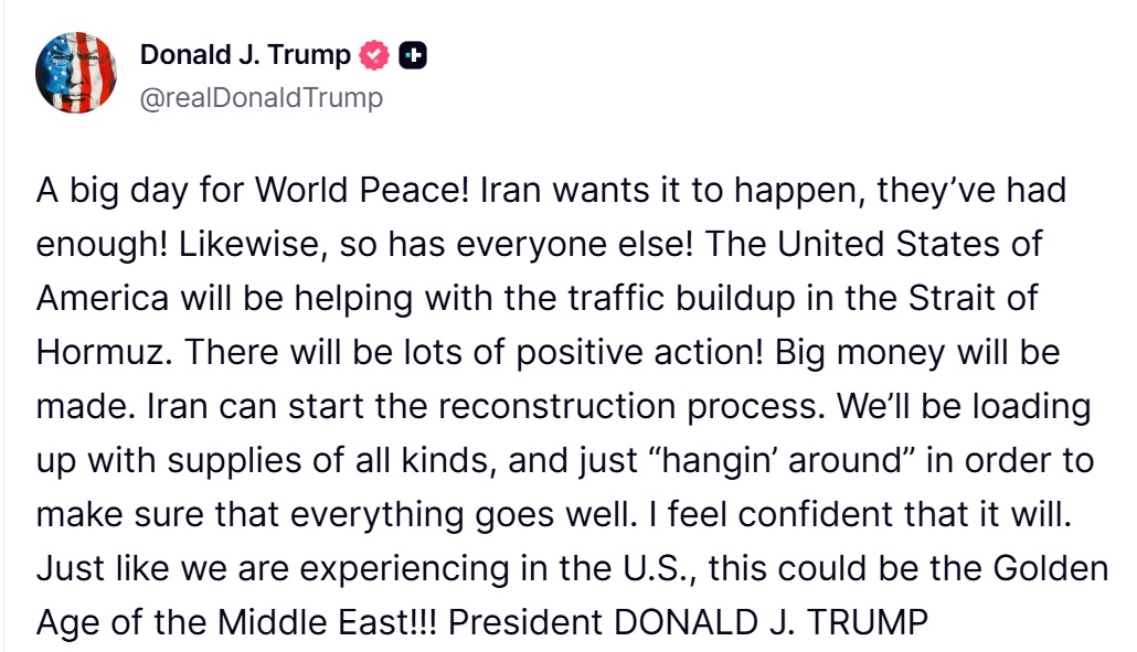 Commentary Donald J. Trump Posts From Truth Social tweet media