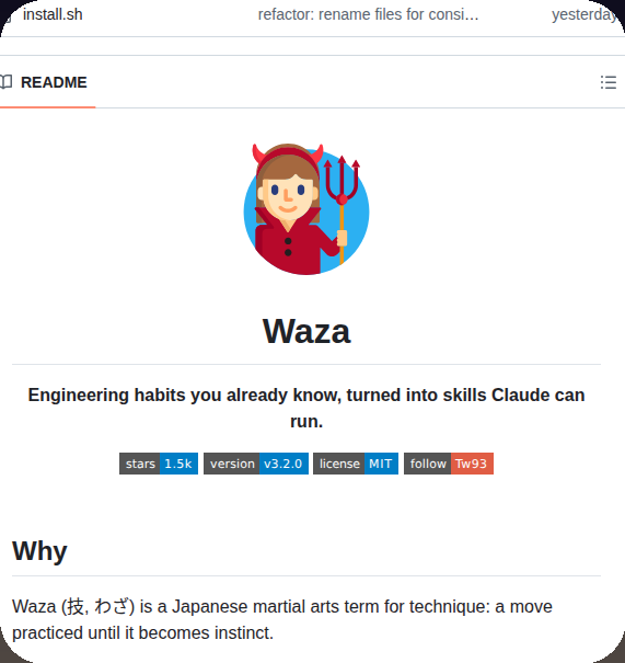 Engineering habits for Claude Code

github.com/tw93/Waza