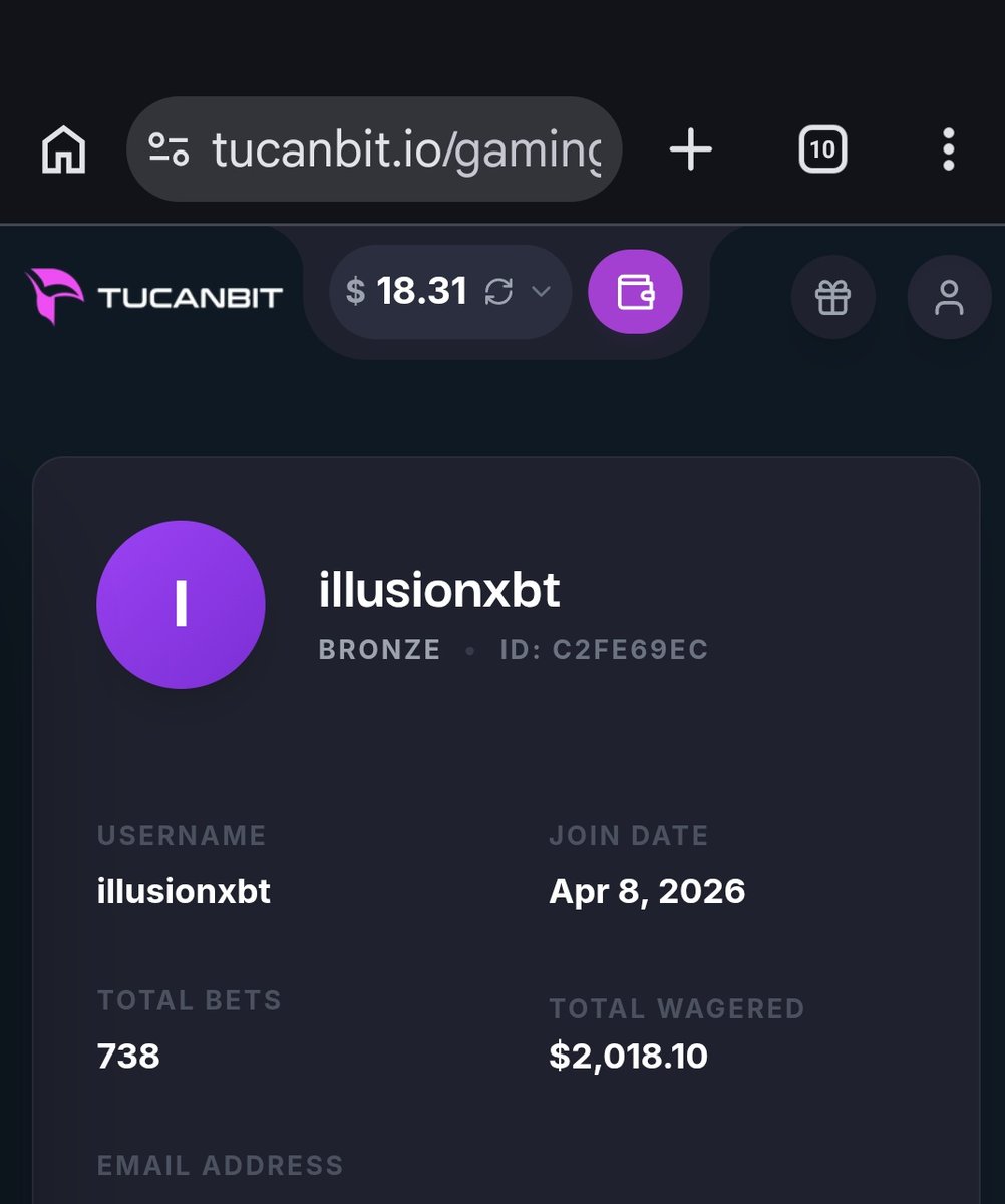 illusionxbt's tweet photo. I love @TucanBit gambling 💘
@Amelia2763 
@Urbabygems 
@van00sa 

Join now:
https://t.co/wNMoVebKEl https://t.co/uHoNbeHMWQ