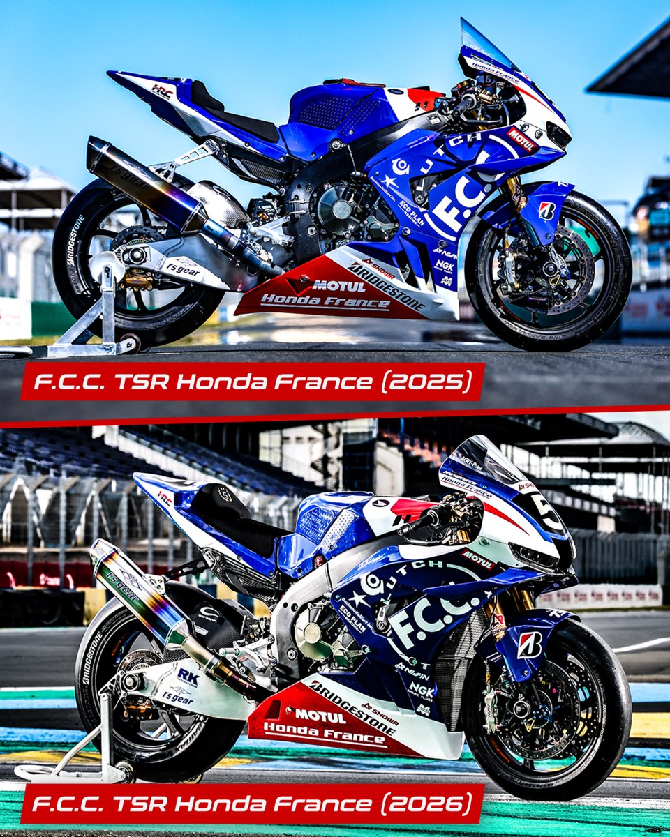 HondaMoto_HRC's tweet image. The team is getting ready for Le Mans 🏁

Find the difference between the 2025 and 2026 machines and let us know in the comments below🤔

#Honda #FIMEWC