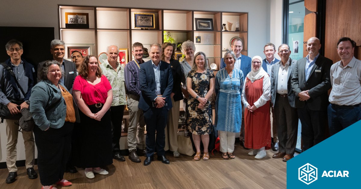 ACIARAustralia's tweet photo. #ACIAR was pleased to welcome partners from @IWMI_  and @WaterPartnersAU to ACIAR House last week for a high-level discussion on Water Security in a Changing Climate. 🌏💧

#WaterSecurity #SDG6 #PartneringForWater https://t.co/qXaAplkbL7