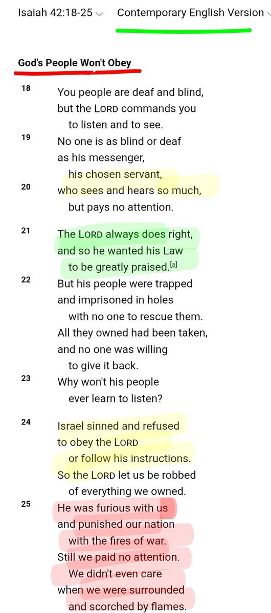 TohaMoni11's tweet photo. @gungirlnyc @xtremetech21 @sciencegirl READ NOW Isaiah 42:25 He (God) was furious with us and punished our nation with the fires of war. Still we paid no attention. We didn't even care when we were surrounded and scorched by flames.(CEV) SEE Jews are punished for rejecting the Arabian Prophet in Jew's 📖Isaiah 42:1-13 https://t.co/VsAVyYbxkk