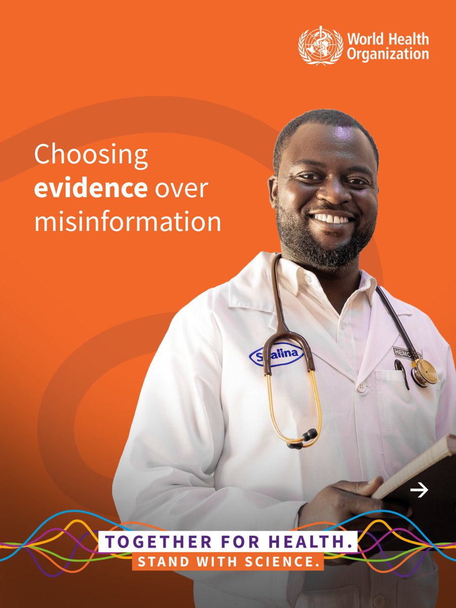 WHOMongolia's tweet photo. Health decisions must be guided by evidence, not noise. Turn to trusted, science-based sources to:
ยท protect your health
ยท prevent disease
ยท seek treatment and recovery
ยท #WorldHealthDay #TogetherForScience
You made a better health choice. Science made it possible. #WorldHealthDay #TogetherForScience
