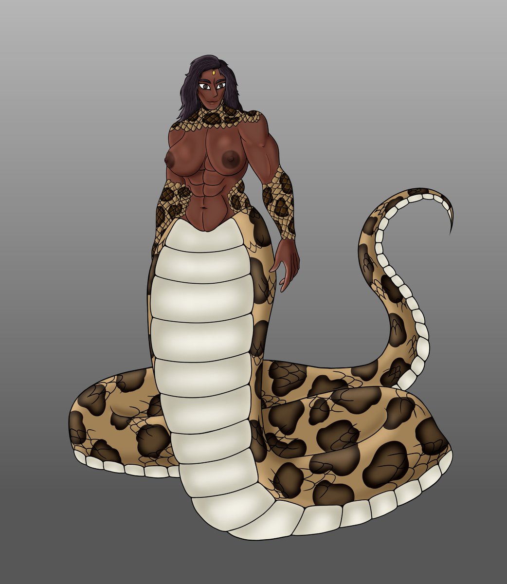 NightmareManYT's tweet photo. And here's the nude version! Was great to practice the anatomy and experimenting with it. 

Also my gal is born Intersex due to fertility being within her non-human parent's domain of specialties, hence the extra equipment lol https://t.co/ORig5QDQKF