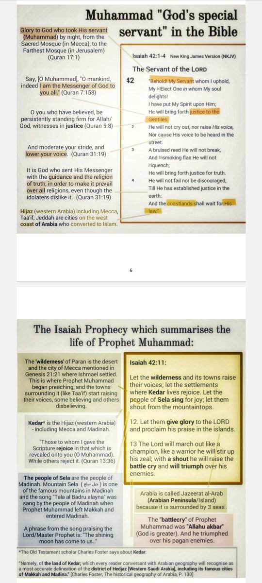 TohaMoni11's tweet photo. @gungirlnyc @stocks231276 @sciencegirl Dose Isaiah 42:25 say that God battle against Jews who reject the Prophet from Arabia(Deut. 33:2)⁉️ Who comes with A New Law(42:4,21) of A New Scripture(42:10) to be welcomed by Madina(42:11)⁉️ To become a Light for Gentiles(42:6) by Defeating(42:13) idolaters(42:7-8) of Arabia⁉️ https://t.co/oQ90uBe9KU