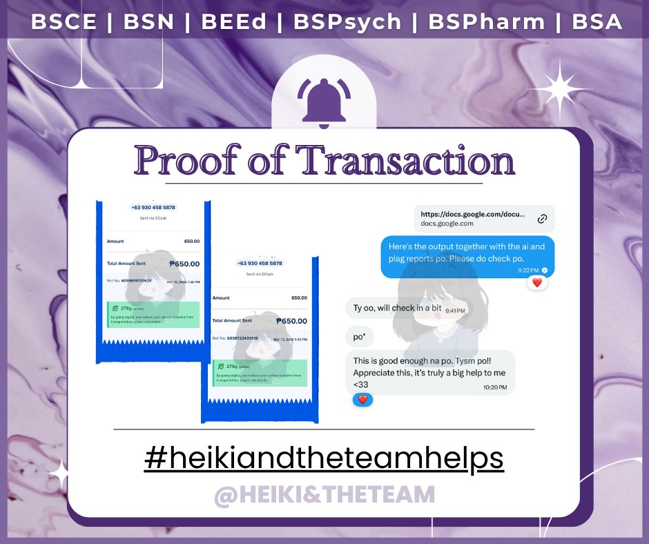 HeikiWue's tweet photo. 📜BIOLOGY ACTIVITIES
💸PHP 1300
📌3% ai &amp; 0% plagiarism

Finalized another comprehensive book report with a sharp point!

𝒜𝓈 𝒶𝓁𝓌𝒶𝓎𝓈, 𝒯𝒴𝒮𝑀 𝒻𝑜𝓇 𝓉𝓇𝓊𝓈𝓉𝒾𝓃𝑔 𝓊𝓈!🫶

; academic commission, book report review analysis, article journal review

#heikiandtheteamhelps https://t.co/6TIYshG1RB