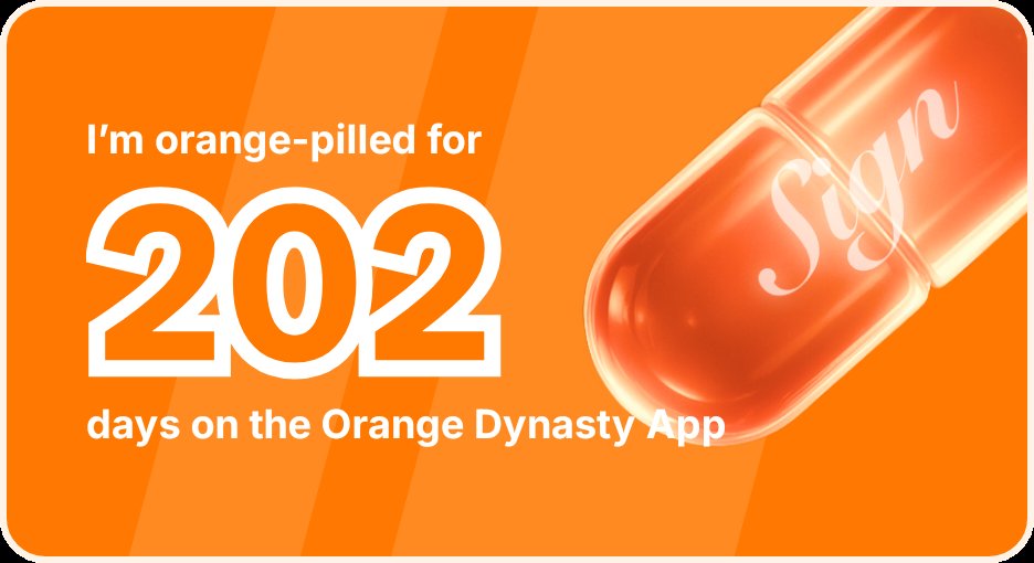 I've been Orange-Pilled and Seeing Signs for 202 days 👀🧡🐉.Join the app and be a better version of yourself!
orange.sign.global/app?user=1WCVO…