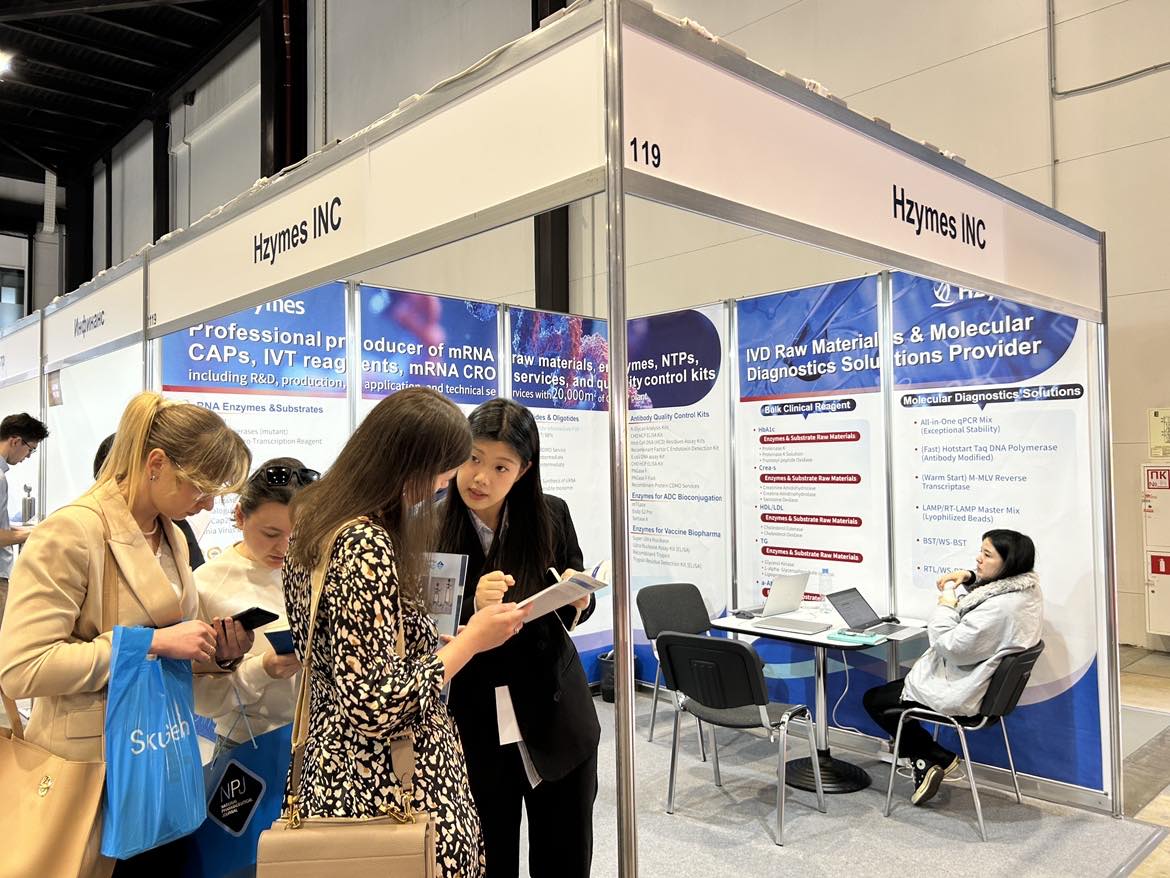 Hzymes's tweet photo. Day 2 at IPhEB Russia 2026

Great conversations, strong interest, and exciting opportunities emerging at Booth 120. It’s inspiring to connect with partners across pharma and biotech and exchange ideas on #mRNA and #biopharma innovation.

From mRNA raw materials and #QC solutions to #ADC and #vaccineenzymes, we’re glad to see growing demand for high-quality, #GMP-grade solutions.

📍 ExpoForum, St. Petersburg
📅 April 7–9

If you’re at the event, come visit us, let’s talk collaboration!

#IPhEB2026 #mRNA #Biopharma #Hzymes