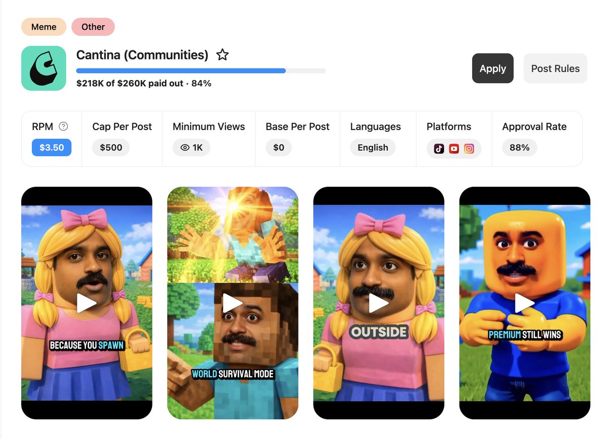 how to make your first $10k at 16:

> become an @affiliatenw creator
> create an ai character (fruit, alien, anything)
> grow the page to 100+ followers
> launch multiple similar tiktok pages
> join any public campaign
> get paid $1–$3 per 1,000 views
> automate content pipeline