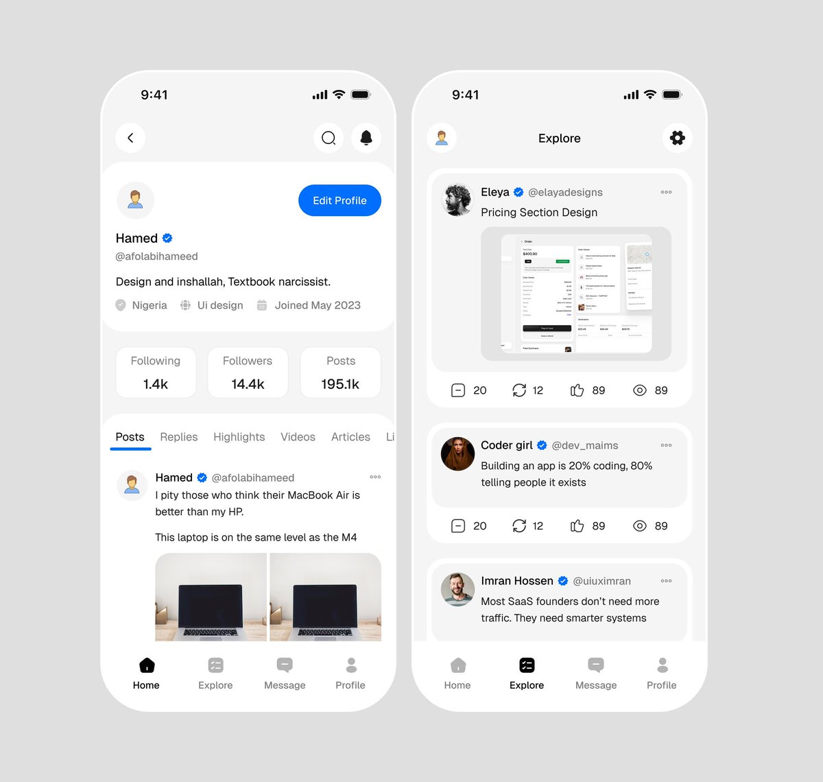 AfolabiDewale's tweet photo. Uiux deisgn !😮‍💨

Please, criticize this design!🙏🏻 https://t.co/Dzz6B1xHf0