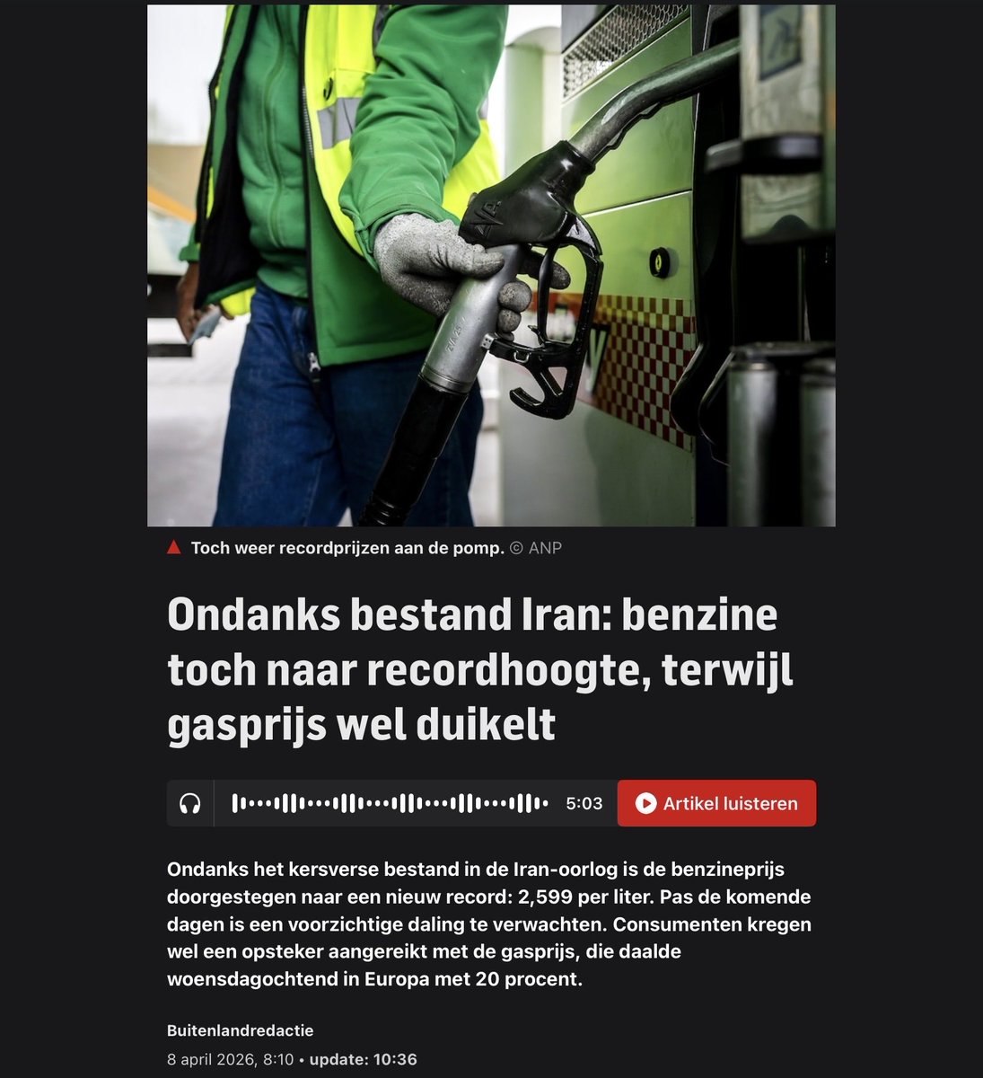 Spira49's tweet photo. Ach ja. Prijsstijgingen gelijk doorvoeren aan de pomp, dalingen moeten geleidelijk gaan….. https://t.co/O3KDFLzVB4