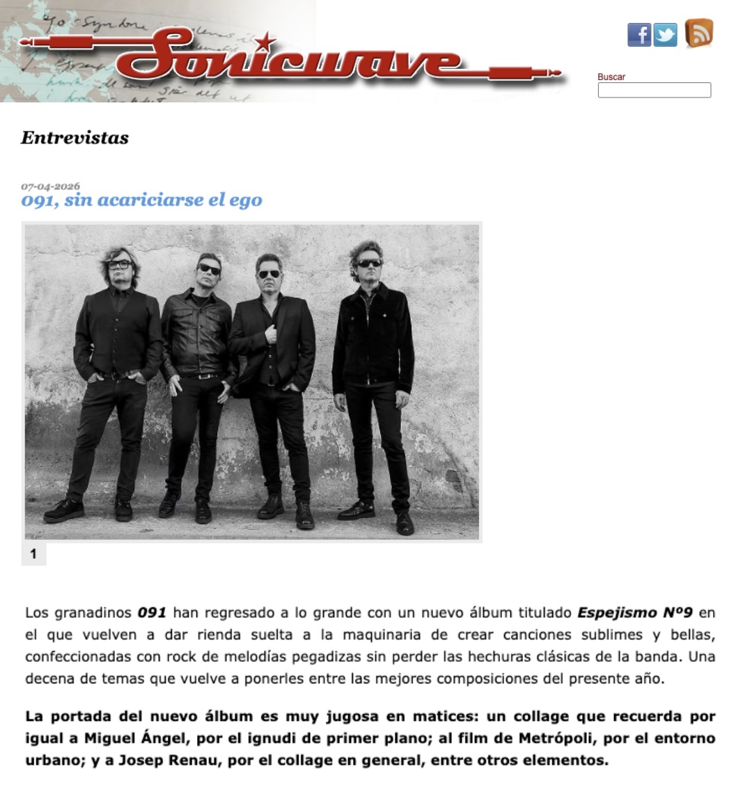 091oficial's tweet image. Gracias a Rafa García-Moreno por sus palabras sobre nuestro Espejismo Nº9 y su entrevista en @sonicwavemag. Seguimos!!

sonicwavemagazine.com/091%20-sin-aca…