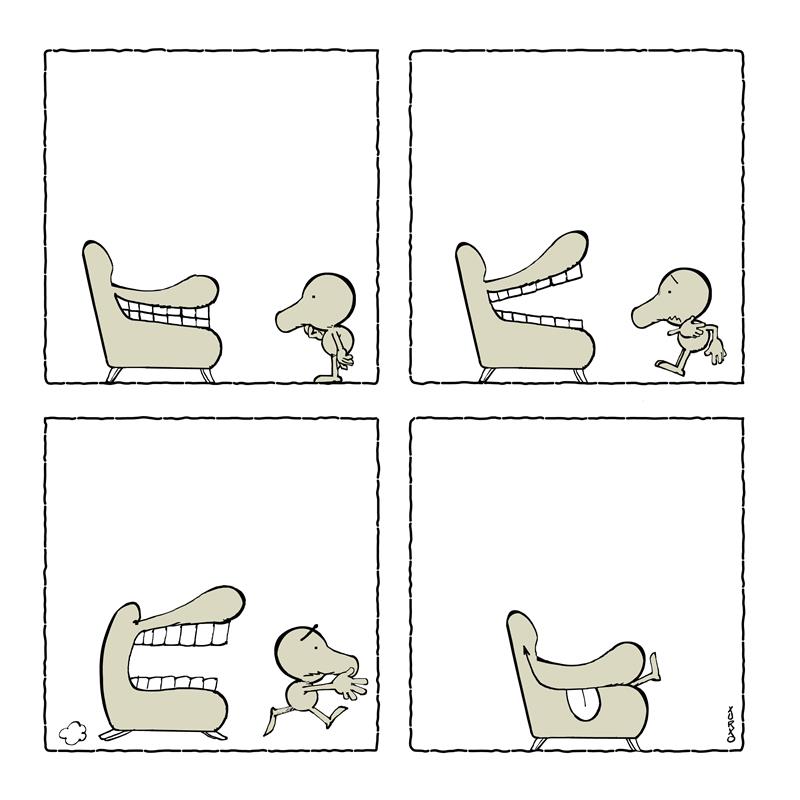 xurxovaz's tweet image. Don Trazos - 025. Sofadractor. lavinetasatirica.blogspot.com/2026/04/don-tr… #cartoon #sofá  #couch