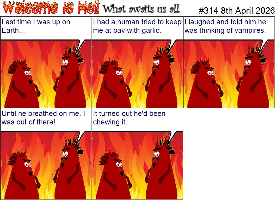 WelcomeH26959's tweet photo. It comes with the territory. #WelcomeToHell #LifeInHell #ComicStrip https://t.co/q2AIIa9Exb