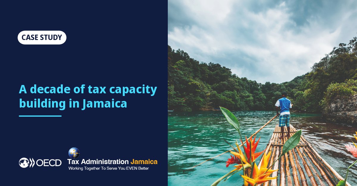 OECDtax's tweet image. A 🆕OECD Tax and Development case study highlights how @JamaicaTax worked closely with the @OECD &amp;amp; intl’ partners to modernise its #tax framework achieving enhanced transparency and compliance, lasting institutional improvements and global influence.

➡️brnw.ch/21x1pfF