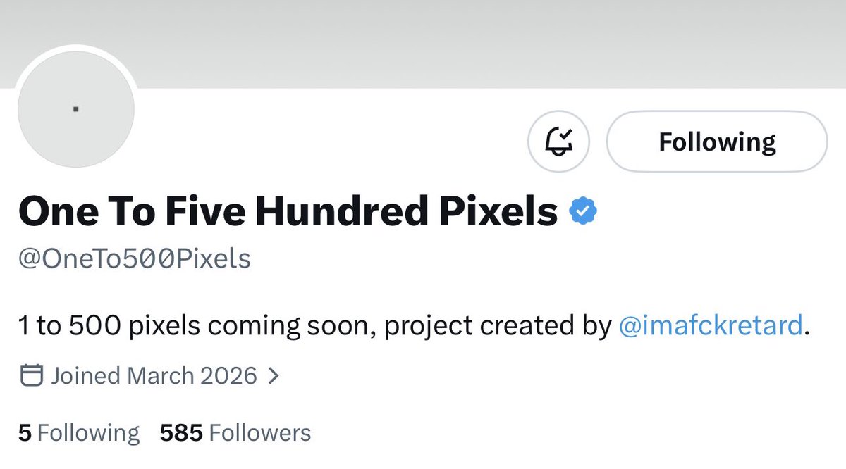 whyteelovesnfts's tweet image. you’ll be seeing more of this collection on your timeline very soon. 

it’s @OneTo500Pixels by @imafckretard 

- 500 supply. 
- minting on ETH. 
- super-based founder. 

i’ll suggest you follow, turn on notis and engage early before the crowd comes in. 🤝