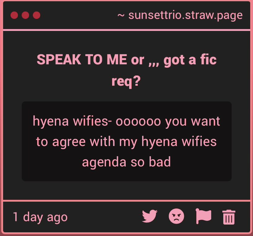 m6nepear's tweet image. i support it . i dont rlly have a hybrid headcanon for wifies but i trust you anon ...#Hyenamaxxing