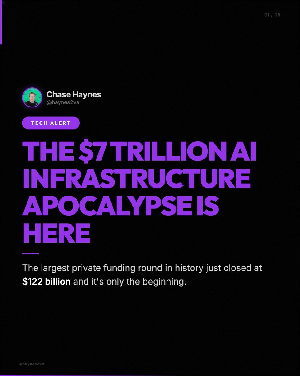 itschasehaynes's tweet photo. THE $7 TRILLION
AI INFRASTRUCTURE
APOCALYPSE
IS HERE

🧵👇 https://t.co/dkRIIt5EVY