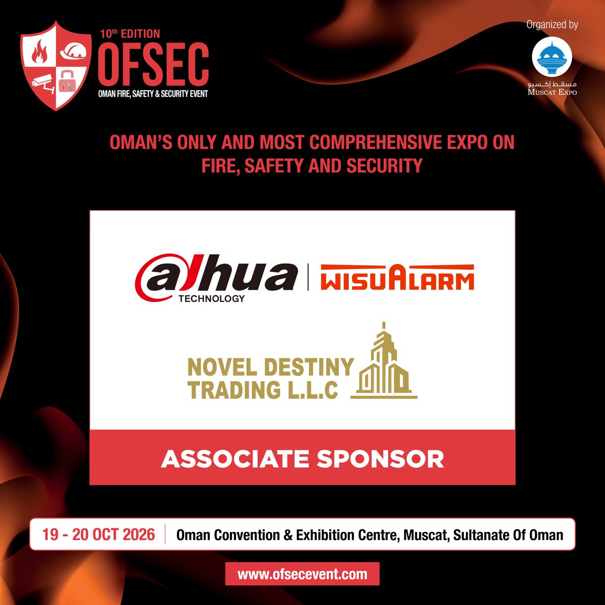 ofsecevent's tweet photo. We are pleased to announce Dahua Technology MENA WISUALARM, Novel Destiny Trading LLC participating as an Associate Sponsor at @ofsecevent, taking place from 19 - 20 October 2026 at the @OmanConvention, Sultanate of Oman.

For more information: https://t.co/EYD7HY3yPV https://t.co/0I5qX89T25